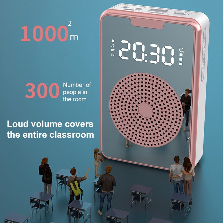 ZXL-H3 Portable Teaching Microphone Amplifier with Time Display, Spec: Wired Version (Rose Gold) - Loudspeaker by PMC TechLife | Online Shopping South Africa | PMC TechLife | Buy Now Pay Later Mobicred