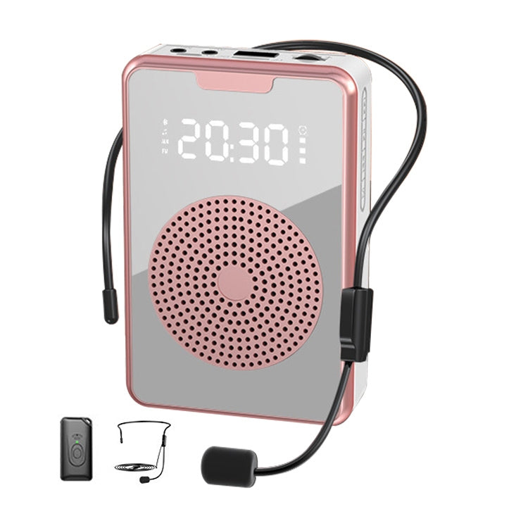 ZXL-H3 Portable Teaching Microphone Amplifier with Time Display, Spec: Wireless Version (Rose Gold) - Loudspeaker by PMC TechLife | Online Shopping South Africa | PMC TechLife