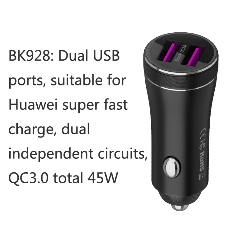 QIAKEY BK928 Dual Ports Fast Charge Car Charger - Car Charger by QIAKEY | Online Shopping South Africa | PMC TechLife