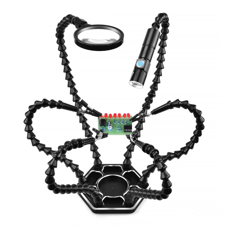 Six-Jaw Aluminum Alloy Soldering Station Repair Workbench(N-SS6LM-BK9 Black) - Repair Platform by PMC TechLife | Online Shopping South Africa | PMC TechLife