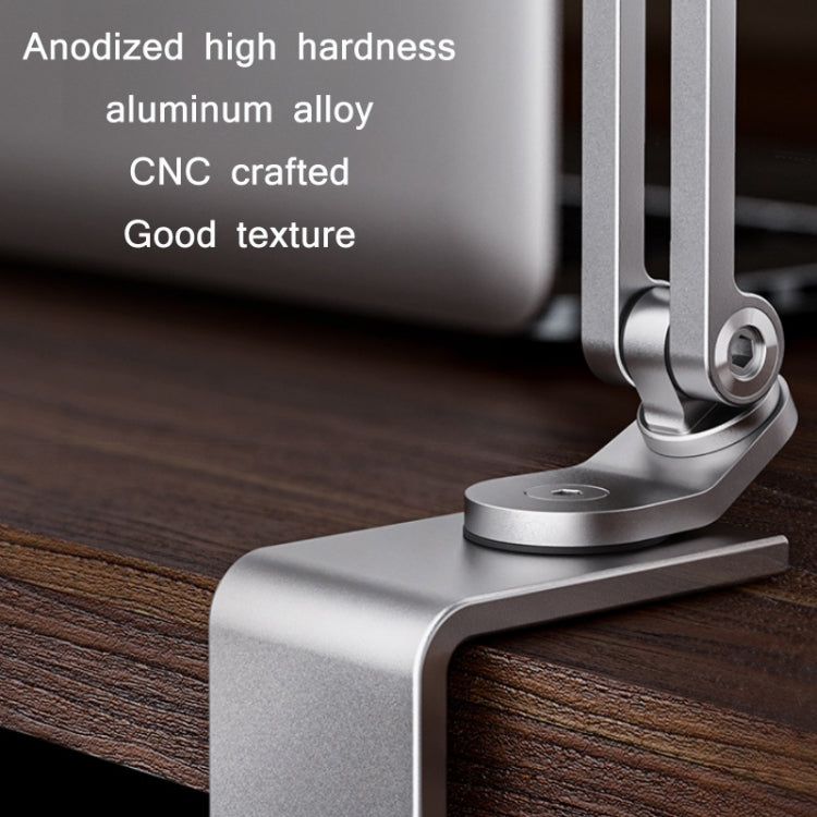 P60 Desktop Folding Mobile Phone Chuck Holder For 4-13 Inch Mobile Phone/Tablet(Grey) - Desktop Holder by PMC TechLife | Online Shopping South Africa | PMC TechLife