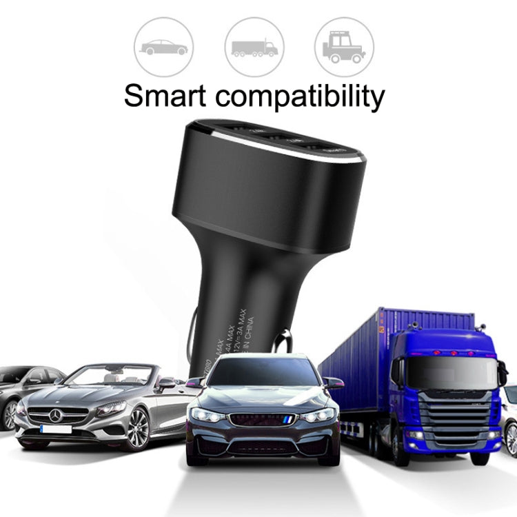 QIAKEY GT690C Dual USB + USB-C / Type-C Aluminum Alloy Three-Hole Car Charger(Black) - free shipping - PMC TechLife - Order now!