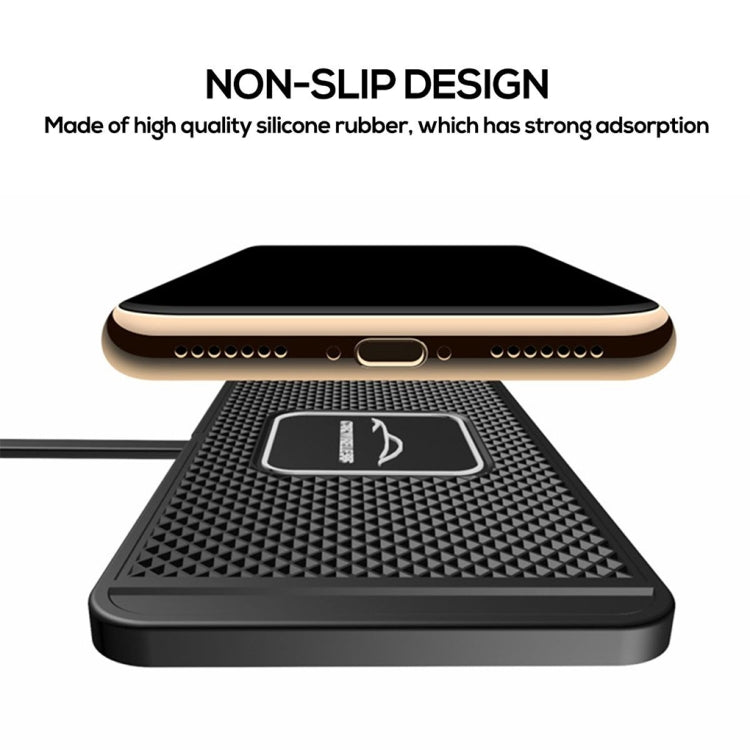 POLMXS C1 15W Car Anti-Skid Mats Wireless Charger With 1m USB Data Cable(Black) - Wireless Charging Pads by POLMXS | Online Shopping South Africa | PMC TechLife | Buy Now Pay Later Mobicred