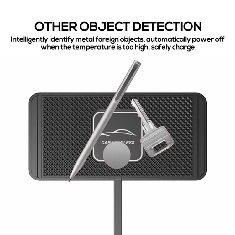 POLMXS C1 15W Car Anti-Skid Mats Wireless Charger With 1m USB Data Cable(Black) - Wireless Charging Pads by POLMXS | Online Shopping South Africa | PMC TechLife | Buy Now Pay Later Mobicred