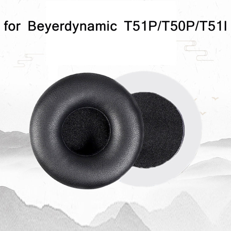 1 Pair Protein Skin Sponge Earphone Cover For Beyerdynamic T51P/T50P/T51I(Black) - Earmuff & Pad by PMC TechLife | Online Shopping South Africa | PMC TechLife