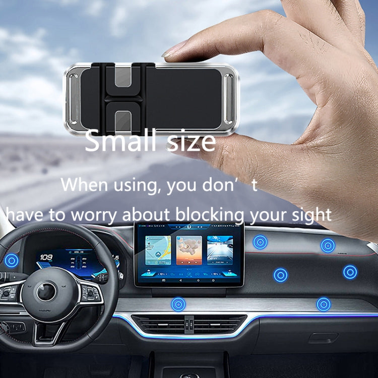 2 PCS S15 Magnetic Aluminum Alloy Bracket Data Cable Storage Sticker Car Phone Holder(Black) - Car Holders by PMC TechLife | Online Shopping South Africa | PMC TechLife