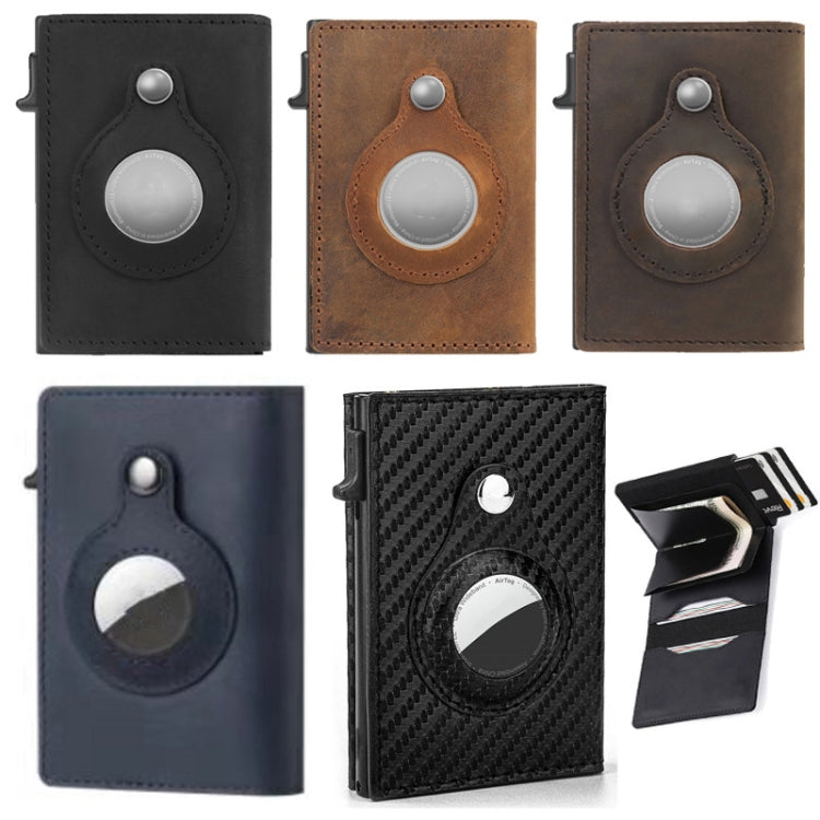 Anti-Theft Positioning Wallet Men Card Holder Mini Wallets For Airtag(Cowhide Black) - Wallet Series by PMC TechLife | Online Shopping South Africa | PMC TechLife
