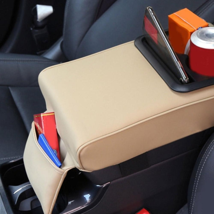 Car Armrest Box Increased Support With Rear Seat Water Cup Holder(Brown) - Seat Accessories by PMC TechLife | Online Shopping South Africa | PMC TechLife | Buy Now Pay Later Mobicred