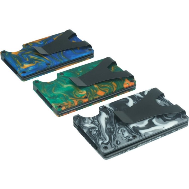 RFID Anti-Degaussing Resin Ultra-Thin Card Holder(Blue) - Antimagnetic RFID Package by PMC TechLife | Online Shopping South Africa | PMC TechLife | Buy Now Pay Later Mobicred