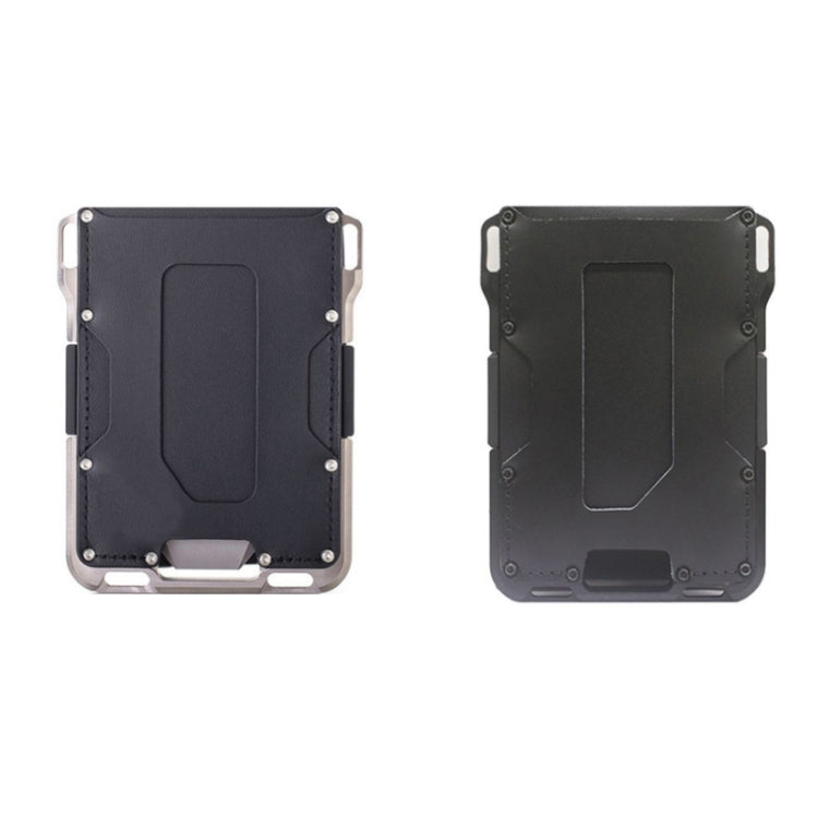 RFID Metal Anti-Theft Credit Card Holder(Silver Metal + Black Skin) - free shipping - PMC TechLife - Order now!