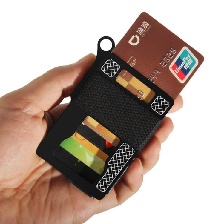 Metal Fabric Credit Card Holder Men Wallets(Black) - Card & Passport Bags by PMC TechLife | Online Shopping South Africa | PMC TechLife