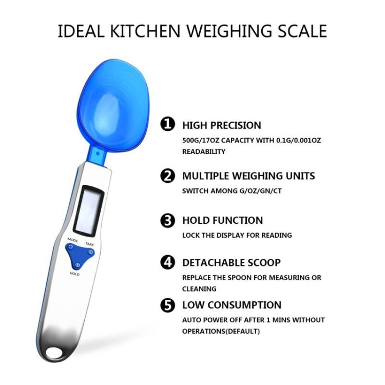 300g / 0.1g Kitchen Scale Electronic Measuring Spoon Scale With Three Spoons - Kitchen Scales by PMC TechLife | Online Shopping South Africa | PMC TechLife