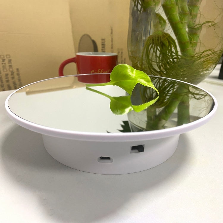 20cm Mirror Two-way Turntable Display Stand Video Shooting Props Turntable(Silver) -  by PMC TechLife | Online Shopping South Africa | PMC TechLife