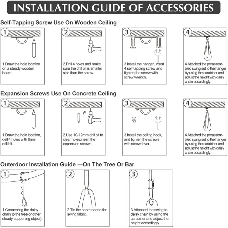 Kids Elastic Hammock Indoor Outdoor Swing, Size: 1x2.8m (Silver Gray) - Hammocks by PMC TechLife | Online Shopping South Africa | PMC TechLife | Buy Now Pay Later Mobicred