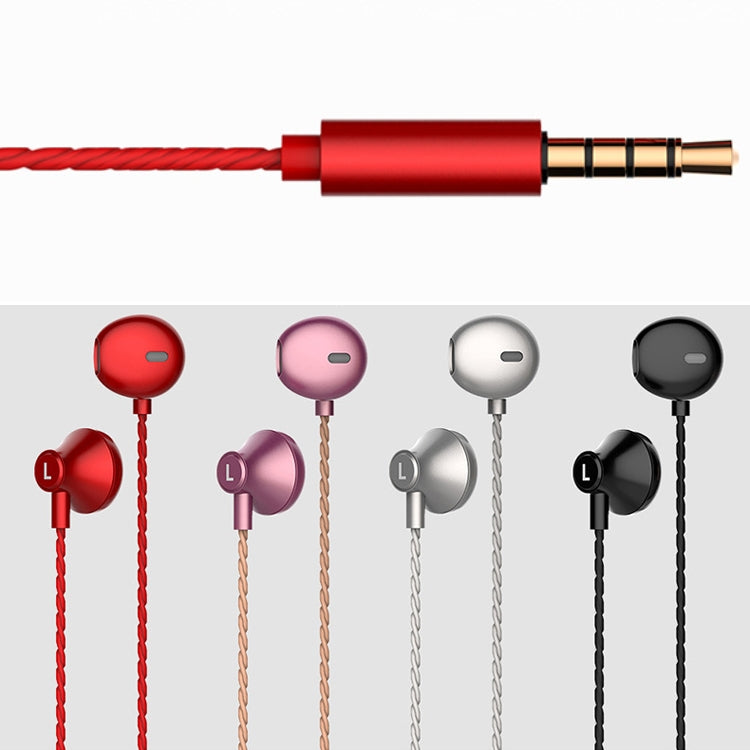 2 PCS TS720 3.5mm Heavy Bass Metal Earbud Wired Earphone(Rose Gold) - Normal Style Earphone by PMC TechLife | Online Shopping South Africa | PMC TechLife