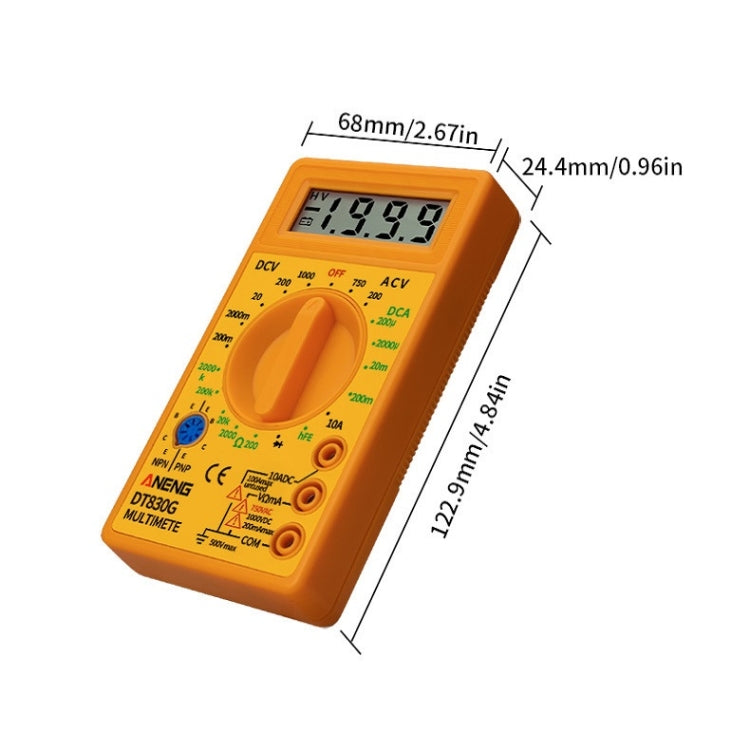 2 PCS ANENG DT830G Portable Digital Multimeter(Yellow) - free shipping - PMC TechLife - Order now!