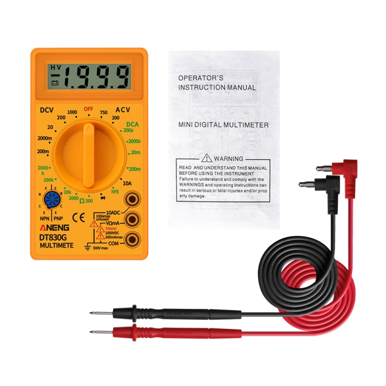 2 PCS ANENG DT830G Portable Digital Multimeter(Yellow) - free shipping - PMC TechLife - Order now!