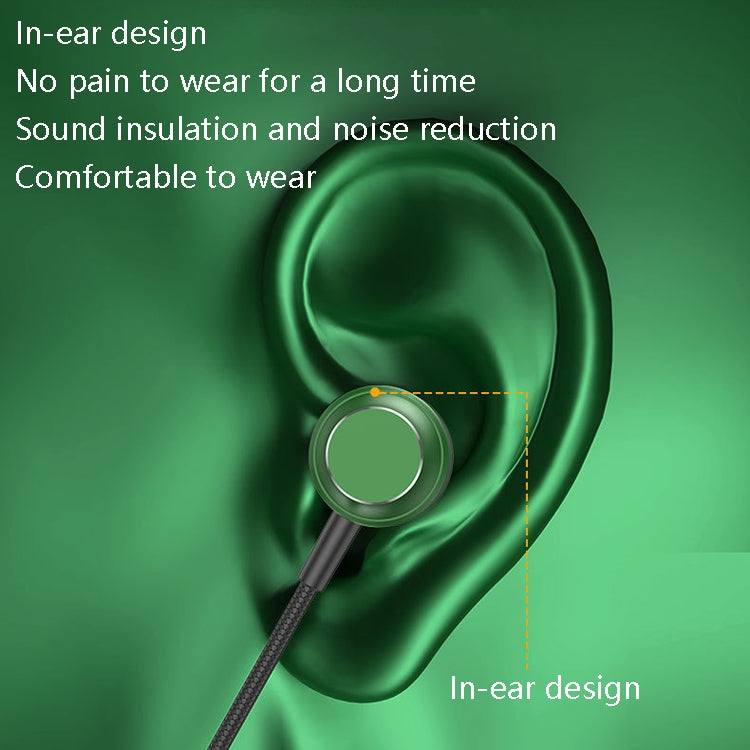 TS902 Metal In-Ear USB-C / Type-C Game Earphone, Cable Length: 1.2m(Green) - free shipping - PMC TechLife - Order now!