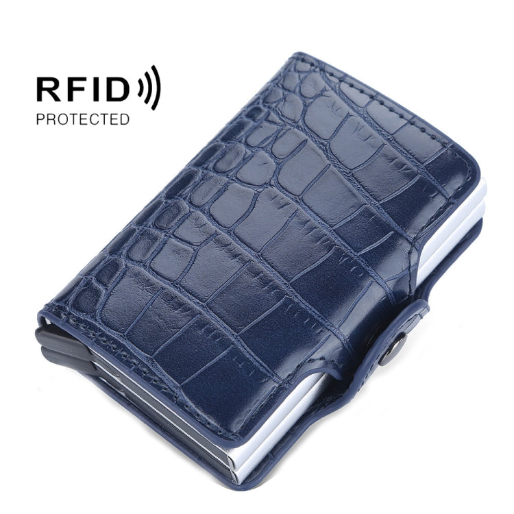 Baellerry K9171 RFID Anti-Magnetic Card Holder Crocodile Pattern Card Holder(Blue) - free shipping - PMC TechLife - Order now!