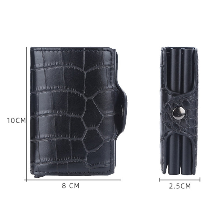 Baellerry K9171 RFID Anti-Magnetic Card Holder Crocodile Pattern Card Holder(Blue) - free shipping - PMC TechLife - Order now!