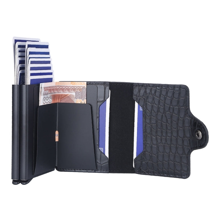Baellerry K9171 RFID Anti-Magnetic Card Holder Crocodile Pattern Card Holder(Blue) - free shipping - PMC TechLife - Order now!