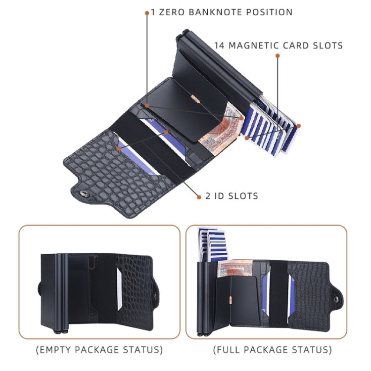 Baellerry K9171 RFID Anti-Magnetic Card Holder Crocodile Pattern Card Holder(Blue) - free shipping - PMC TechLife - Order now!