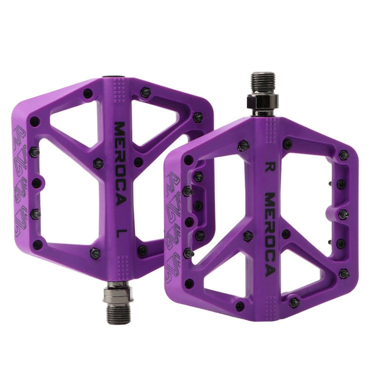 MEROCA Mountain Bike Nylon Pedal(Purple) - Pedals by MEROCA | Online Shopping South Africa | PMC TechLife | Buy Now Pay Later Mobicred