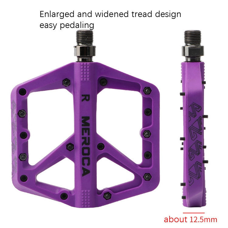 MEROCA Mountain Bike Nylon Pedal(Purple) - Pedals by MEROCA | Online Shopping South Africa | PMC TechLife | Buy Now Pay Later Mobicred