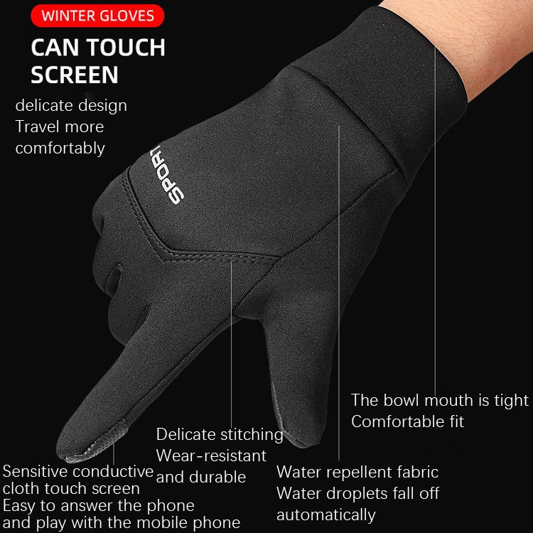 Outdoor Sports Velvet Anti-Slip Glove, Size: L(Black) - Full Finger Gloves by PMC TechLife | Online Shopping South Africa | PMC TechLife