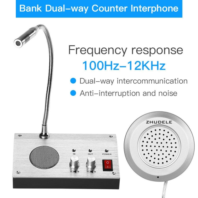 ZHUDELE ZDL-9908 Window Two-way Walkie-talkie Bank/Hospital/Station/Counter Microphone Amplifier,EU Plug - Microphones & Headsets by PMC TechLife | Online Shopping South Africa | PMC TechLife