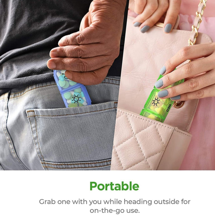 21-compartment Rainbow Pill Box One Week Pill Box(Black + Black) - Pill Boxes by PMC TechLife | Online Shopping South Africa | PMC TechLife