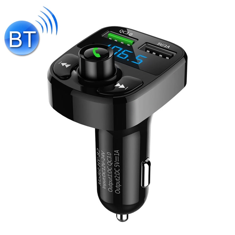HY82 Car MP3 Bluetooth Receiver Dual USB Car Charger, Specification: Fast Charge Version - free shipping - PMC TechLife - Order now!