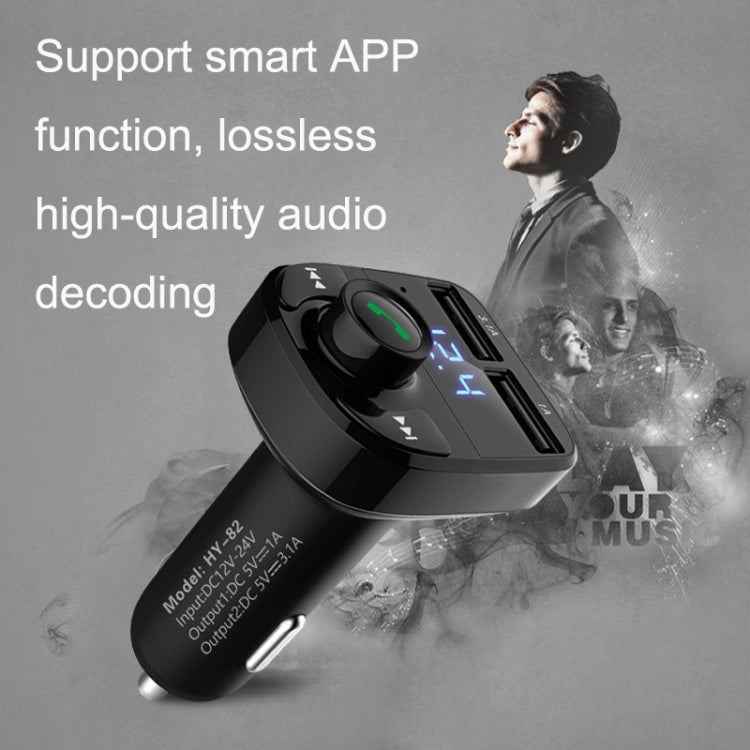 HY82 Car MP3 Bluetooth Receiver Dual USB Car Charger, Specification: Fast Charge Version - free shipping - PMC TechLife - Order now!