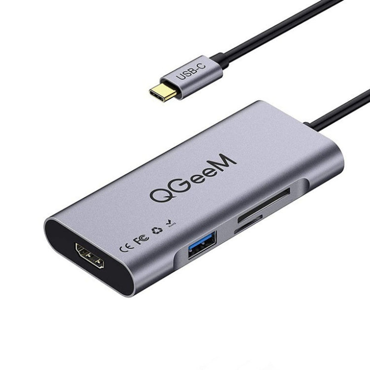 QGeeM 7 In 1 Multifunctional USB3.0 TYPE-C Extension HUB Adapter(QG-UH07-3 V1) - free shipping - PMC TechLife - Order now!