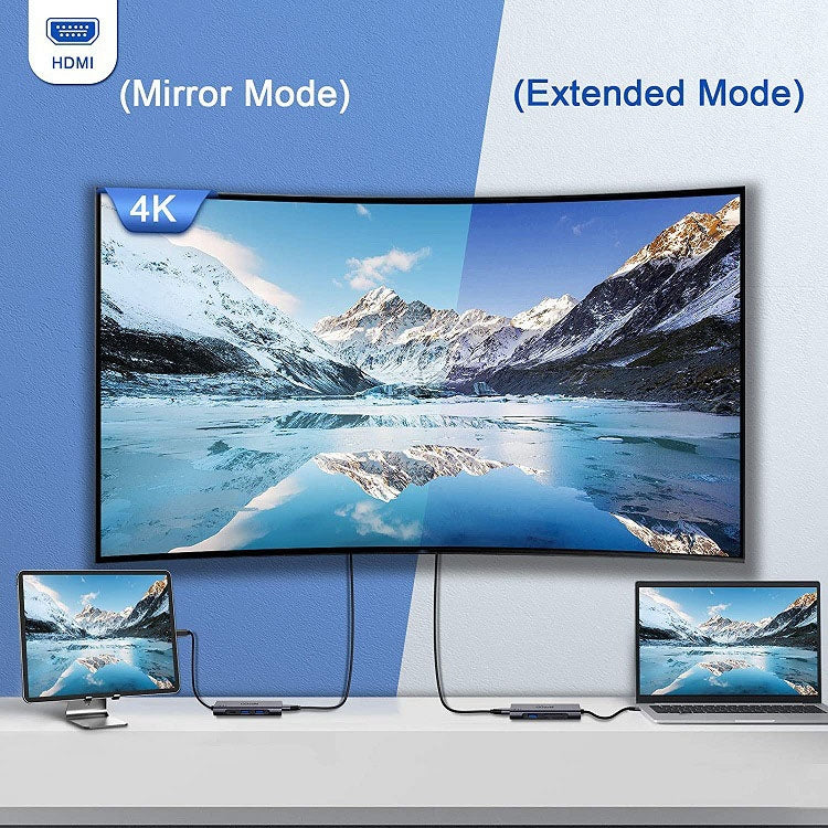 QGeeM 7 In 1 Multifunctional USB3.0 TYPE-C Extension HUB Adapter(QG-UH07-3 V1) - free shipping - PMC TechLife - Order now!