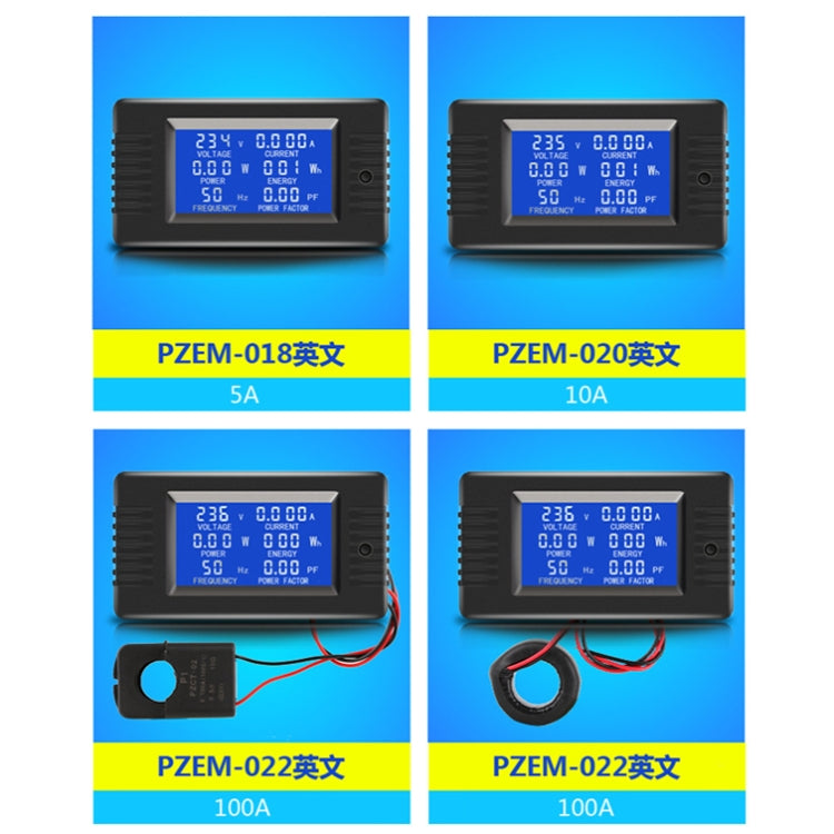 Peacefair English Version Multifunctional AC Digital Display Power Monitor, 100A (Closed CT) - free shipping - PMC TechLife - Order now!