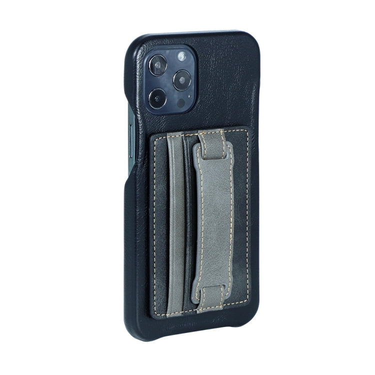 2 PCS Leather Phone Card Sleeve Back Sticker Wrist Pull Strap Holder(Black) - Hand-Sticking Bracket by PMC TechLife | Online Shopping South Africa | PMC TechLife