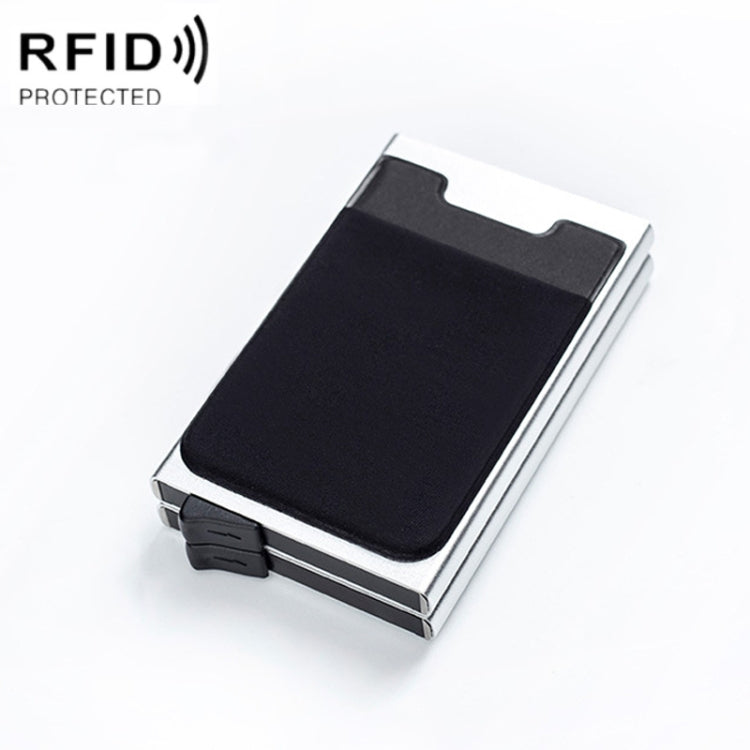 RFID Aluminum Alloy Anti-Degaussing Coin Card Holder(Silver Black) - free shipping - PMC TechLife - Order now!
