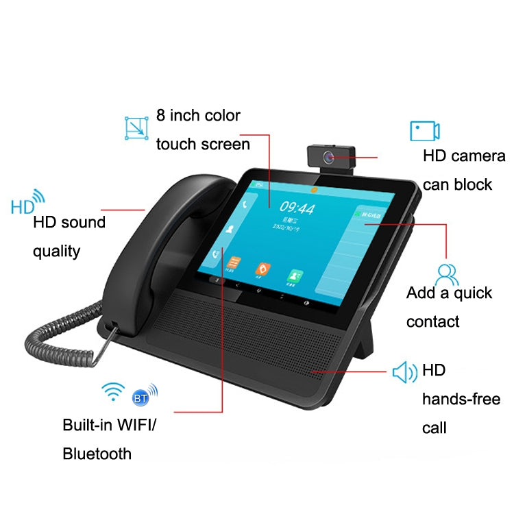 S09 8 Inch HD Audio And Video Conference 6 SIP Line PSP Line PSTN/VOIP IP Business Office Phone - Smart Rings / Smart Telephones by PMC TechLife | Online Shopping South Africa | PMC TechLife