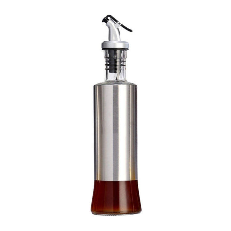 Stainless Steel Glass Oil Bottle Kitchen Pressed Seasoning Bottle, Capacity: 300ml - Condiment Bottles & Hip Flasks by PMC TechLife | Online Shopping South Africa | PMC TechLife