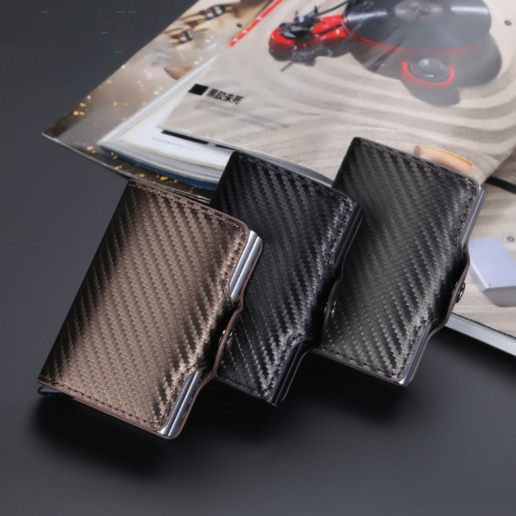 Baellerry K9172 RFID Double Aluminum Box Card Holder Automatic Pop-up Card Holder(Brown) - Antimagnetic RFID Package by Baellerry | Online Shopping South Africa | PMC TechLife | Buy Now Pay Later Mobicred