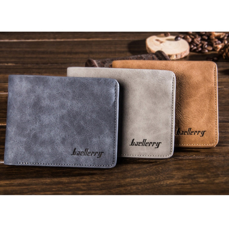 Baellerry BLR1152 Men Short Wallet Vintage Frosted Two Fold Wallet(Coffee Horizontal) - free shipping - PMC TechLife - Order now!