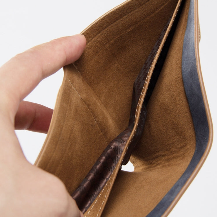 Baellerry BLR1152 Men Short Wallet Vintage Frosted Two Fold Wallet(Coffee Vertical) - Wallets by Baellerry | Online Shopping South Africa | PMC TechLife | Buy Now Pay Later Mobicred