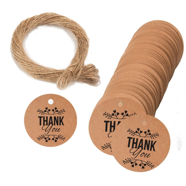 100pcs /Pack Kraft Paper Gift Tag With 20m Hemp Rope(L-01) - Gift Bags & Wrapping Supplies by PMC TechLife | Online Shopping South Africa | PMC TechLife