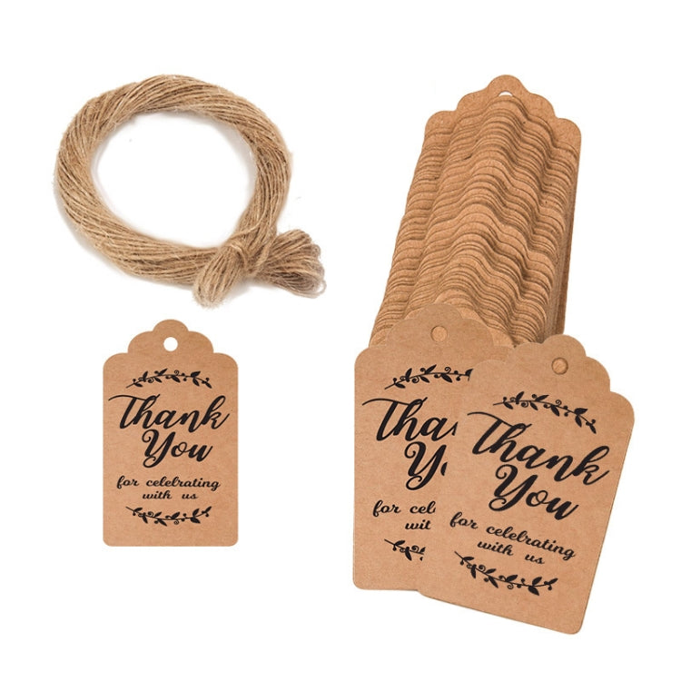 100pcs /Pack Kraft Paper Gift Tag With 20m Hemp Rope(L-14) - Gift Bags & Wrapping Supplies by PMC TechLife | Online Shopping South Africa | PMC TechLife