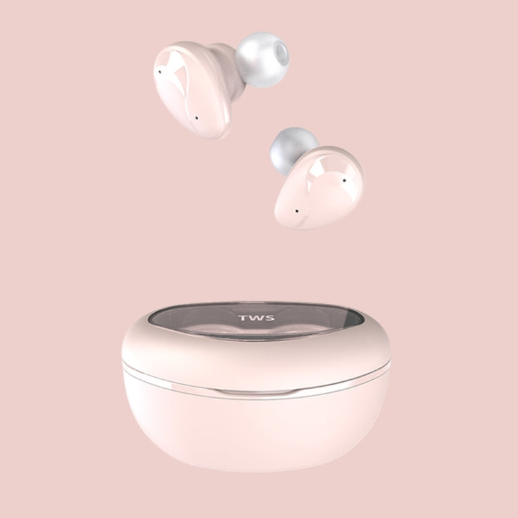 Mini Wireless With Charged Power Display ENC Bluetooth Headset(Pink) - Bluetooth Earphone by PMC TechLife | Online Shopping South Africa | PMC TechLife