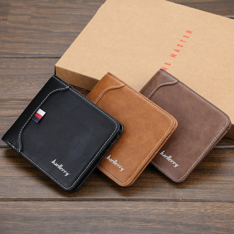 Baellerry Short Wallet Tri-fold Horizontal Coin Purse For Men(Dark Coffee) - Wallets by Baellerry | Online Shopping South Africa | PMC TechLife | Buy Now Pay Later Mobicred