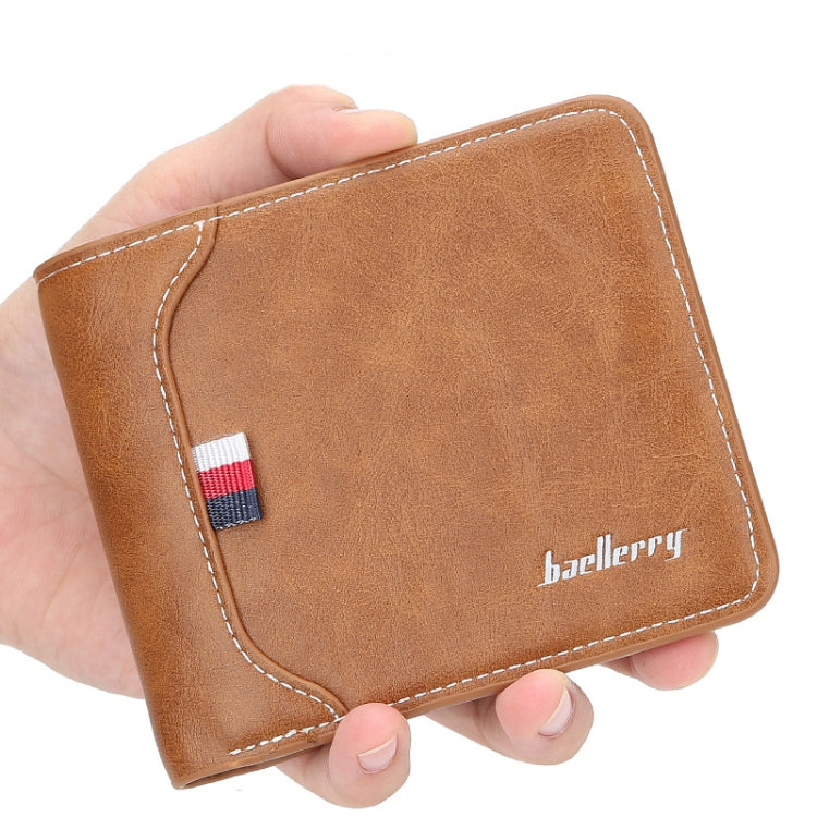 Baellerry Short Wallet Tri-fold Horizontal Coin Purse For Men(Dark Coffee) - Wallets by Baellerry | Online Shopping South Africa | PMC TechLife | Buy Now Pay Later Mobicred