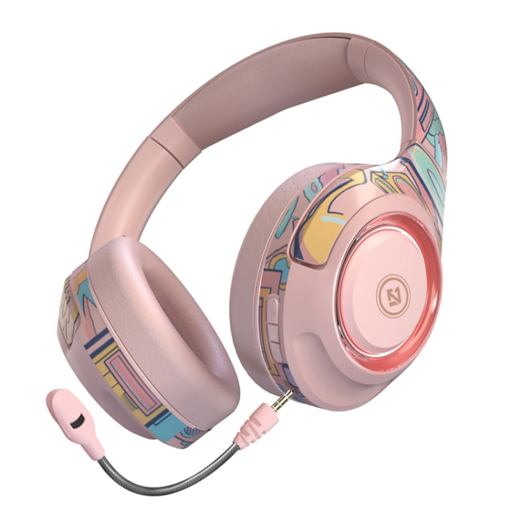 EL-A2 Gaming Ambient Light Folding Wireless Bluetooth Headset(Pink) - Headset & Headphone by PMC TechLife | Online Shopping South Africa | PMC TechLife