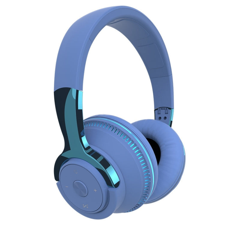 H2 Colorful Luminous Subwoofer Folding Retractable Card Wireless Bluetooth Headset(Blue) - Headset & Headphone by PMC TechLife | Online Shopping South Africa | PMC TechLife